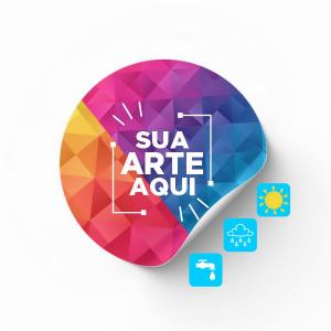 1000 Etiquetas Adesivas Redondas Vinil Branco ou Transparente  4x0 Digital Semi Brilho Semi corte 