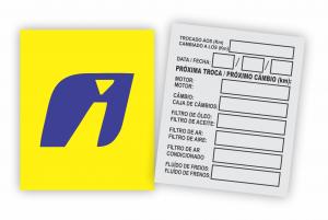 1000 Adesivos Troca de Óleo - Personalizada com sua marca Vinil Branco  4x1 Fosco Corte Reto 