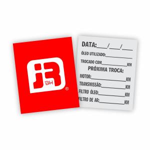 1000 Adesivos Troca de Óleo - Personalizada com sua marca Vinil Branco  4x1 Fosco Corte Reto 