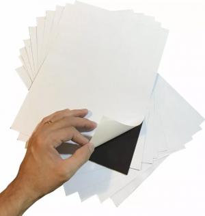 10 Folhas A4 de Manta Magnética Manta magnética 0,3mm 21x30cm  Auto Adesiva Corte Reto 