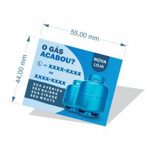 1000 Imãs de Geladeira 55x44mm com Tira de Imã PS (Poliestireno 0,03mm)  com tira de manta magnética 55x44mm Impressão Digital Frente Verniz UV Total Frente Corte Reto 